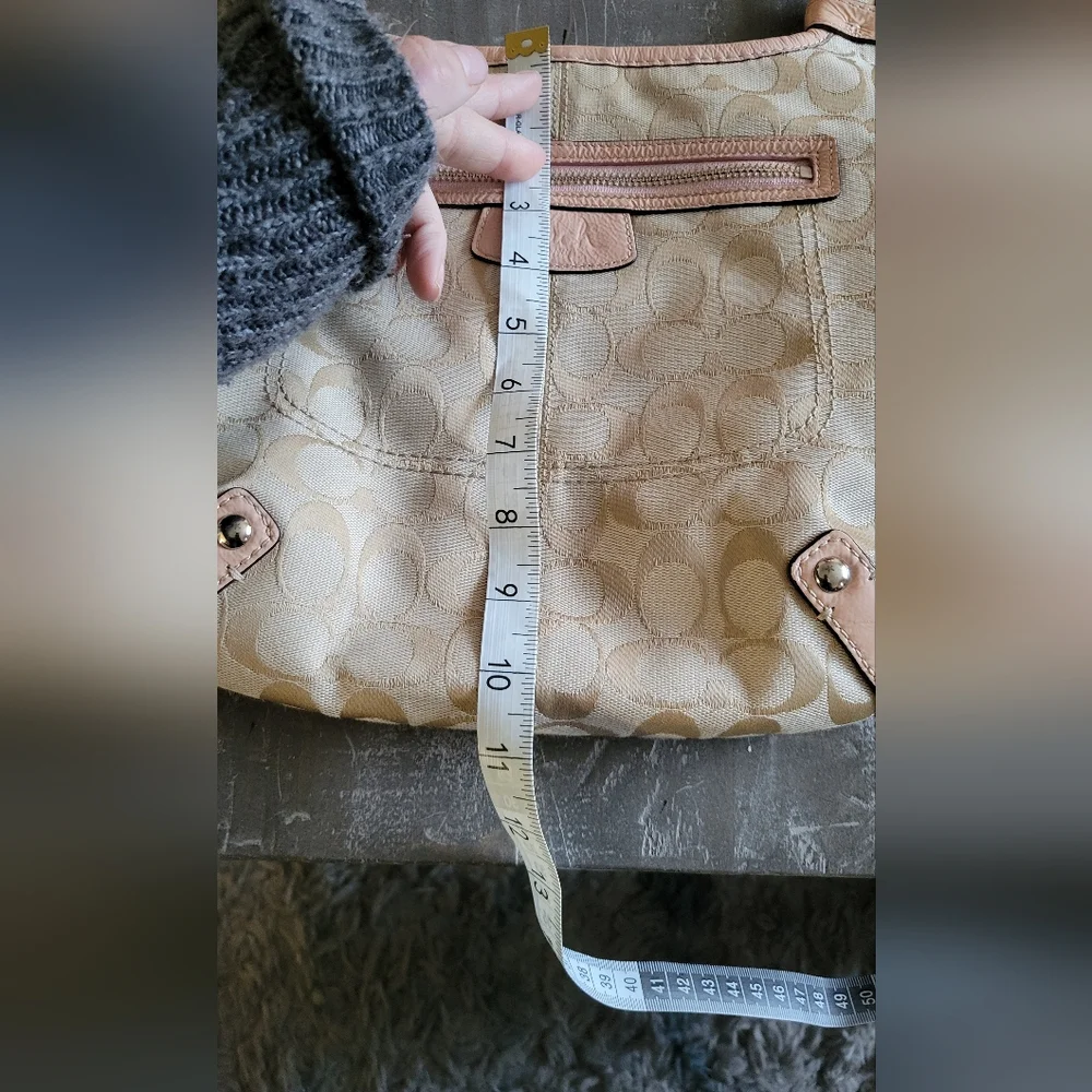 Coach Shoulder Bag Signature Sacoche Pink